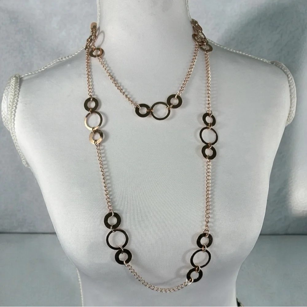 Elegant Rose Gold Tone Chain‎ Necklace